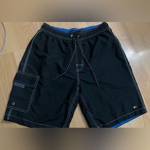 Tommy H. black swim tucks
